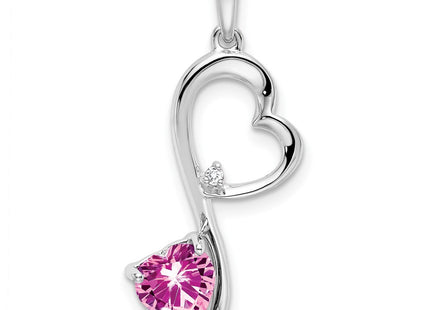 14K white gold diamond heart pendant