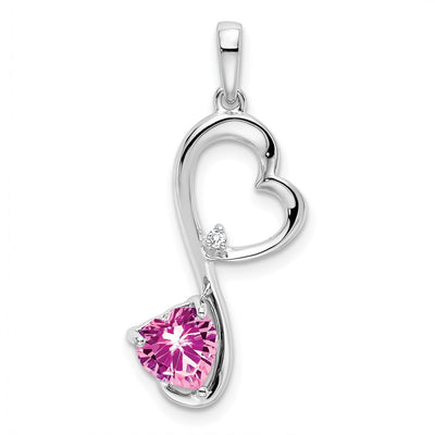 14K white gold diamond heart pendant