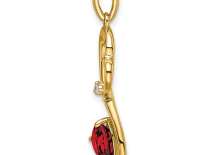 14K gold diamond heart pendant, alternate view
