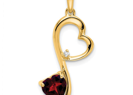 14K gold diamond heart pendant