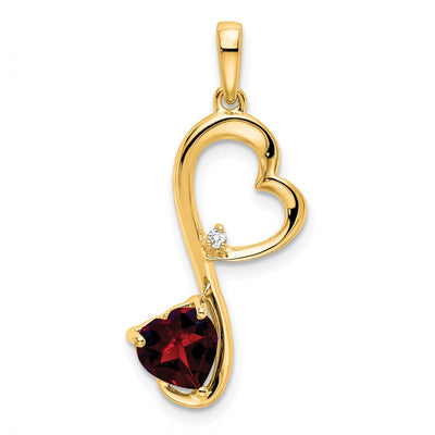14K gold diamond heart pendant