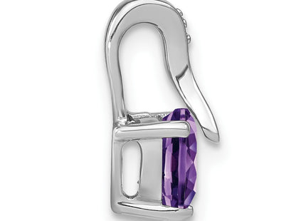 14K white gold diamond heart pendant, alternate view