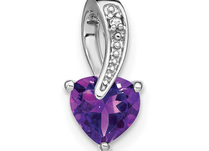 14K white gold diamond heart pendant