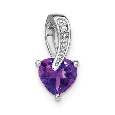 14K white gold diamond heart pendant
