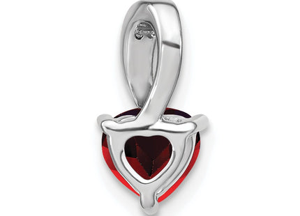 14K white gold diamond heart pendant, further view