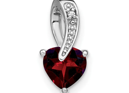 14K white gold diamond heart pendant