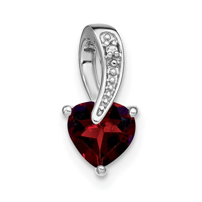 14K white gold diamond heart pendant