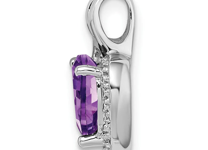 14K white gold diamond heart pendant, alternate view