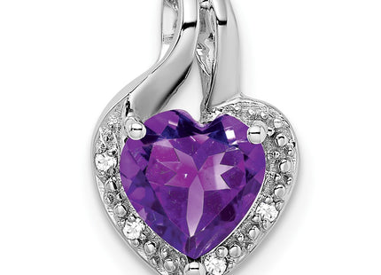 14K white gold diamond heart pendant