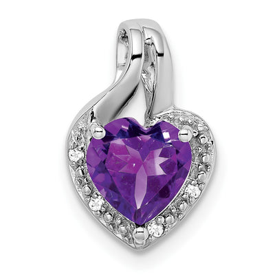 14K white gold diamond heart pendant