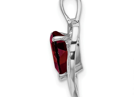 14K white gold diamond heart pendant, alternate view