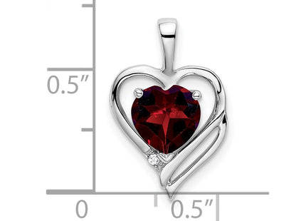 14K white gold diamond heart pendant, another view