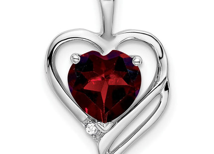 14K white gold diamond heart pendant