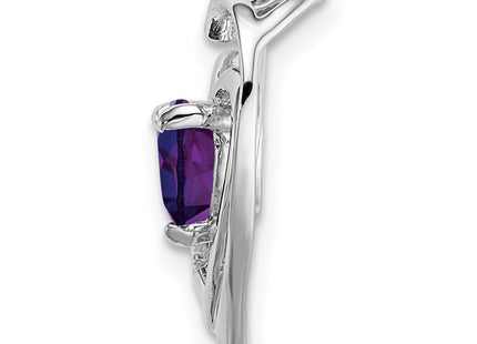 14K white gold diamond heart pendant, alternate view