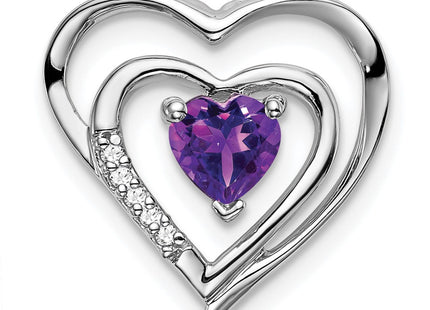 14K white gold diamond heart pendant