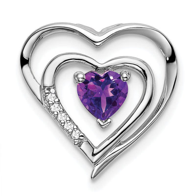 14K white gold diamond heart pendant
