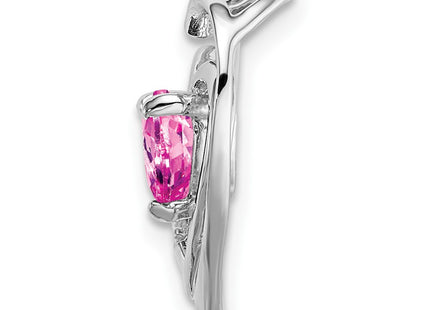 14K white gold diamond heart pendant, alternate view