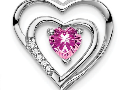 14K white gold diamond heart pendant