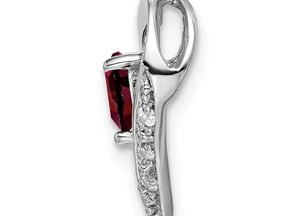 14K white gold diamond heart pendant, alternate view