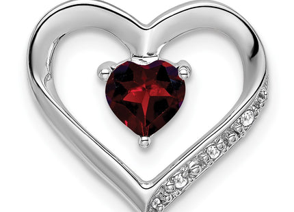 14K white gold diamond heart pendant