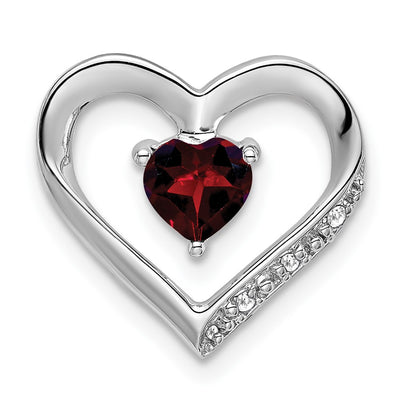 14K white gold diamond heart pendant
