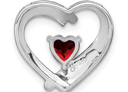 Sterling Silver Rhodium-plated Garnet and Diamond Pendant (Style PM7018-GA-005-SSA)