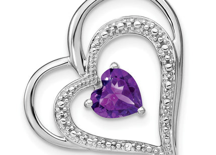 14K white gold diamond heart chain