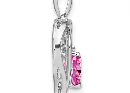 Sterling silver diamond pendant, alternate view