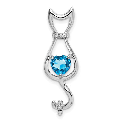 14K white gold diamond pendant