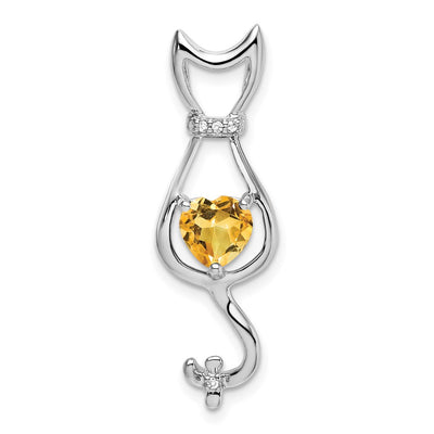 14K white gold diamond pendant
