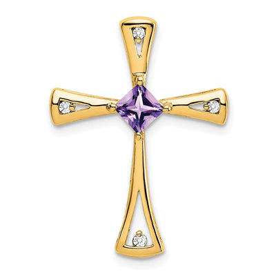 14K gold diamond cross chain