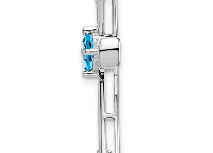 14K white gold diamond cross chain, alternate view