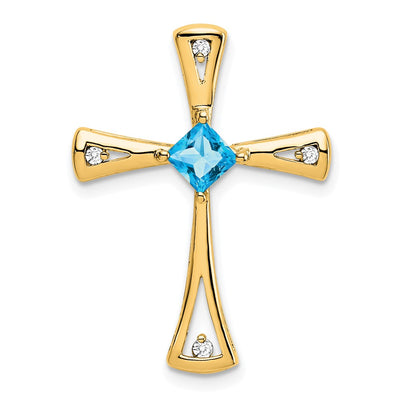 14K gold diamond cross chain