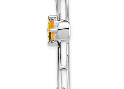 14k White Gold Citrine and Diamond Cross Chain Slide (Style PM7031-CI-005-WA)