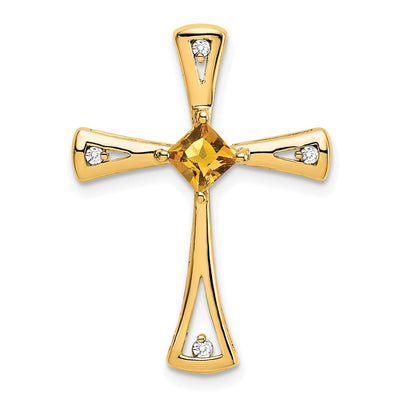 14K gold diamond cross chain