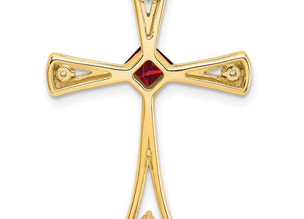 14K white gold diamond cross chain, further view