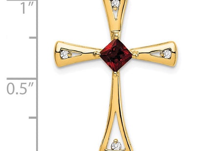 14K white gold diamond cross chain, another view