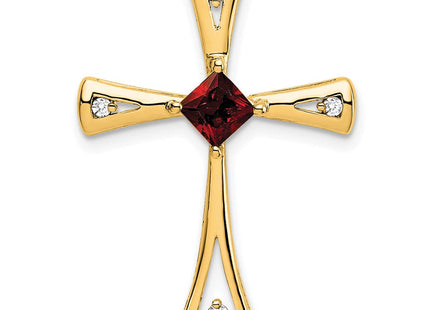 14K white gold diamond cross chain