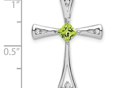 14K white gold diamond cross chain, another view