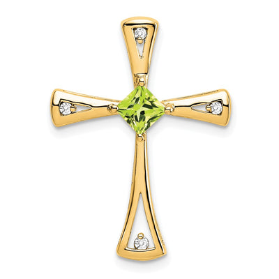 14K gold diamond cross chain