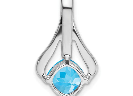 14k White Gold Blue Topaz and Diamond Pendant (Style PM7032-BT-002-WA)