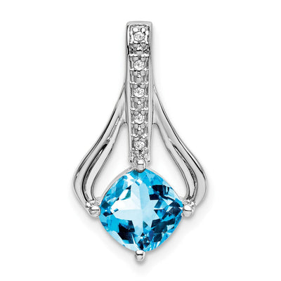 14K white gold diamond pendant