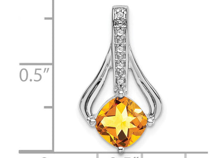 14K white gold diamond pendant, another view