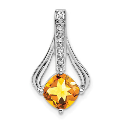 14K white gold diamond pendant