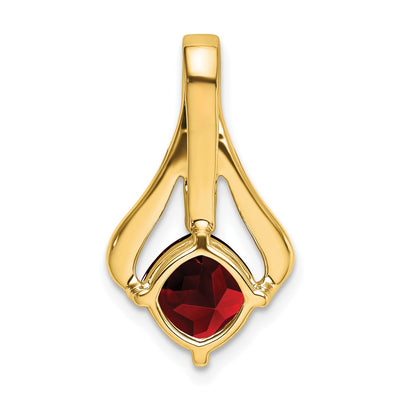 14K Garnet and Diamond Pendant, 22 x 12.4mm