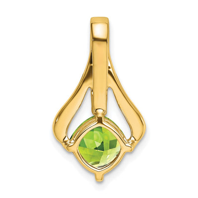 14K Peridot and Diamond Pendant, 22 x 12.4mm