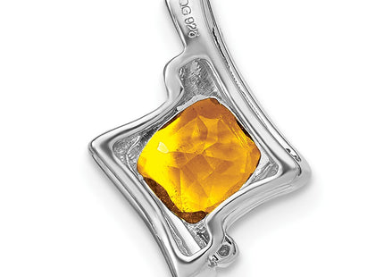 14K white gold diamond pendant, further view
