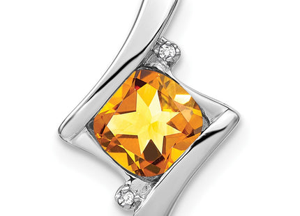 14K white gold diamond pendant