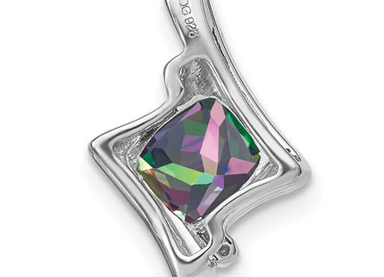 14k White Gold Mystic Fire Topaz and Diamond Pendant (Style PM7033-FT-001-WA)