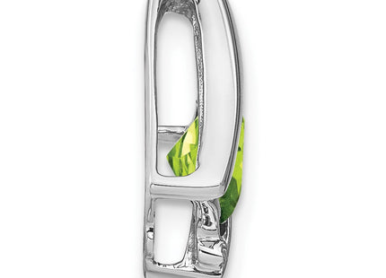 14k White Gold Peridot and Diamond Pendant (Style PM7033)